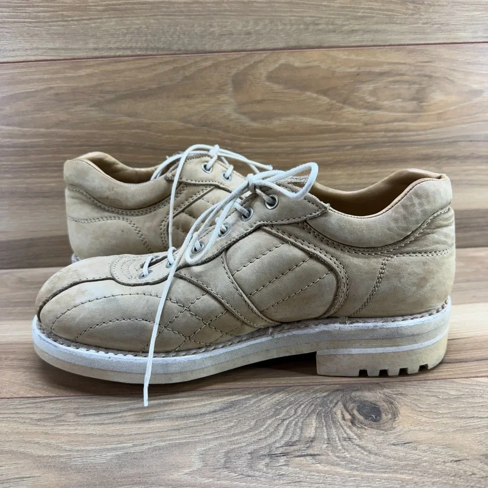 Rare Jean Baptiste Rautureau Mens 41 US 8 Beige Tan Nubuck Chunky Oxfords Hikers